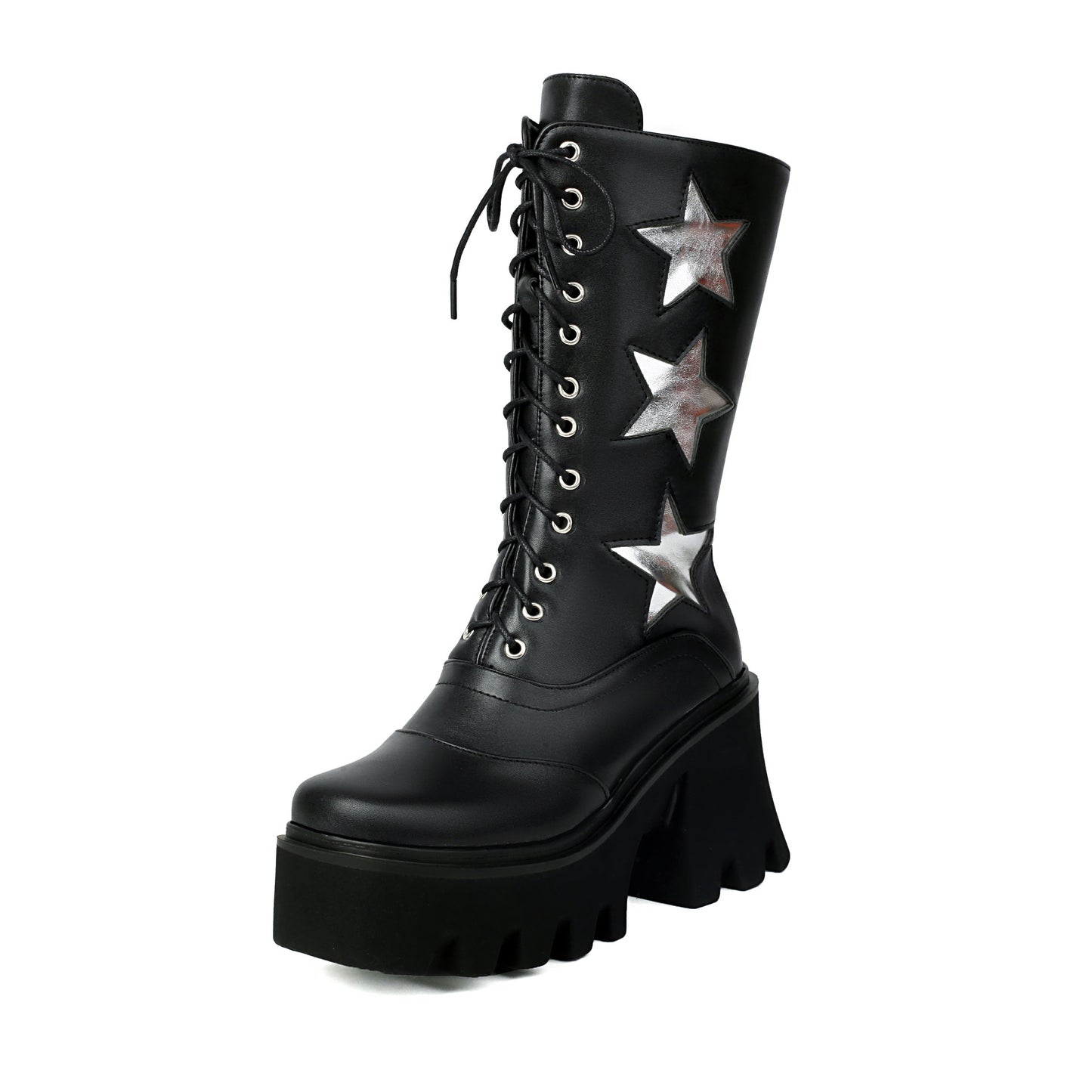 Women's Knight Plus Size Punk Handsome Platform Women's Leather Boots