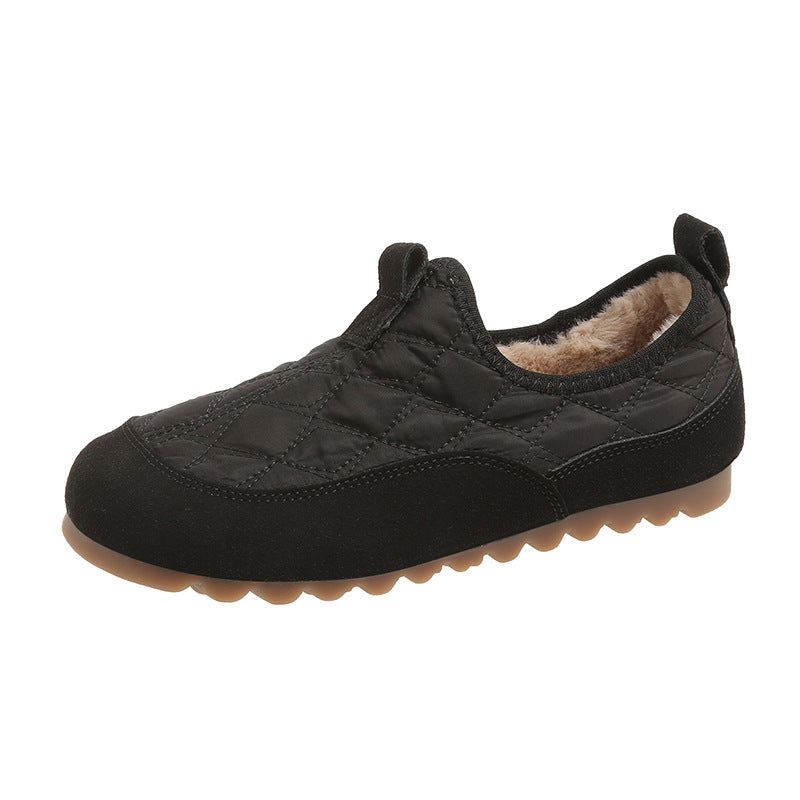 Women's Down Cloth Fleece-lined Female Slip-on Pregnant Casual Shoes