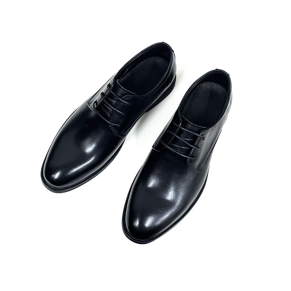 Men's Layer Cowhide Professional Elegant Simple Derby Wedding Men's Business Leather Shoes