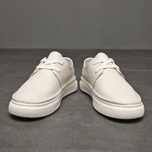 Men's White Slip-on Wild Soft Bottom Surface First Casual Shoes