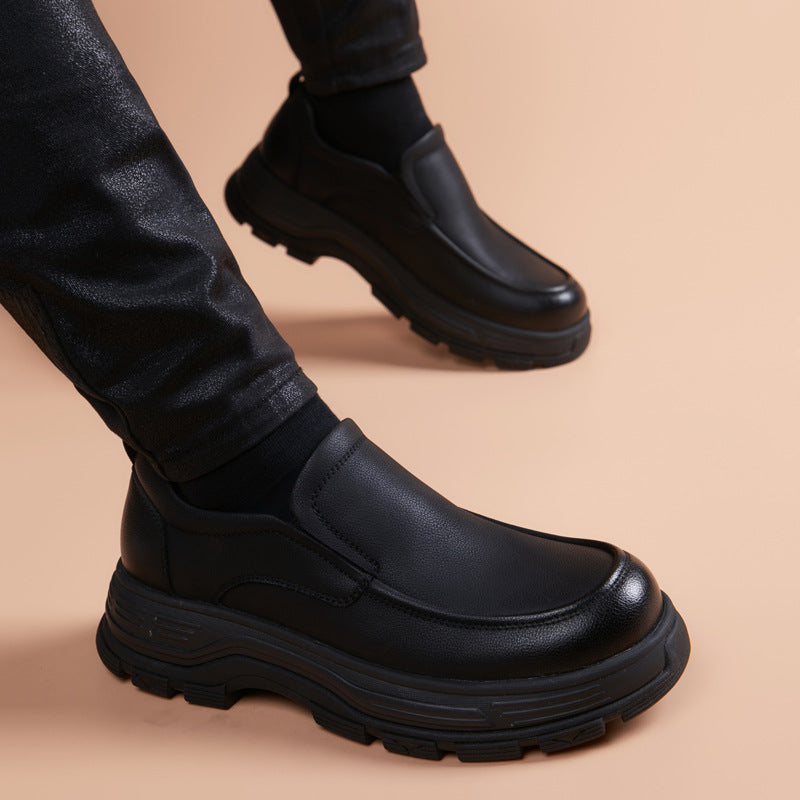 Men's Commuter Grip Pattern Formal British Fashion Men's Business Leather Shoes