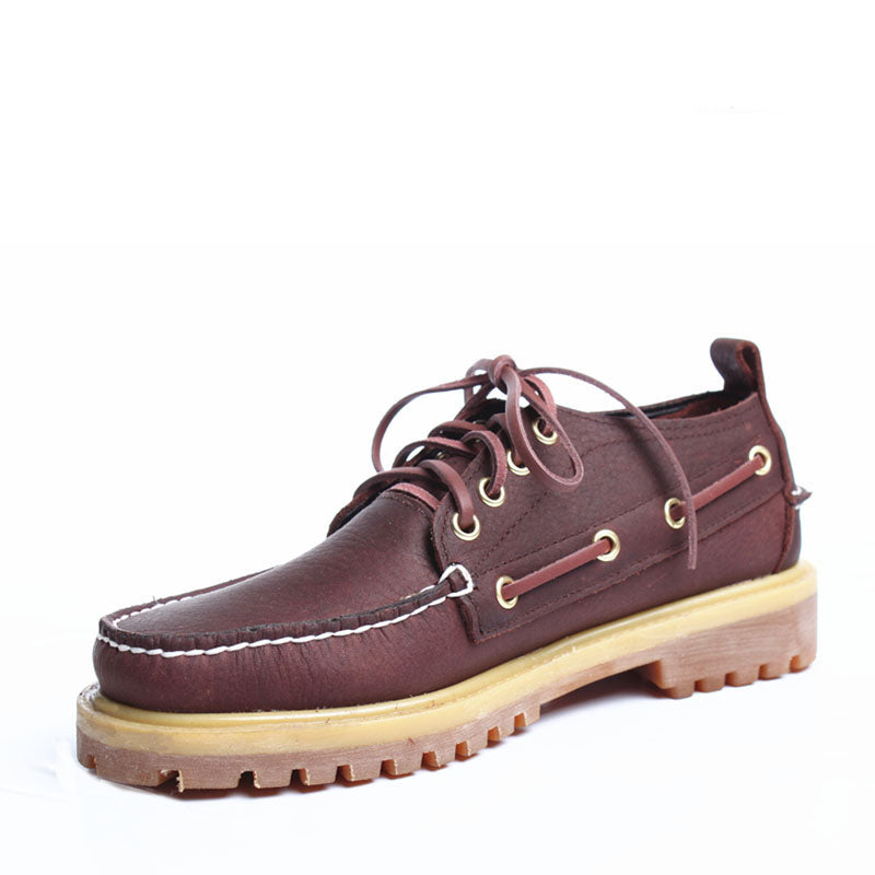 Men's Trendy Large Round Toe Boat Business Men's Casual Leather Shoes