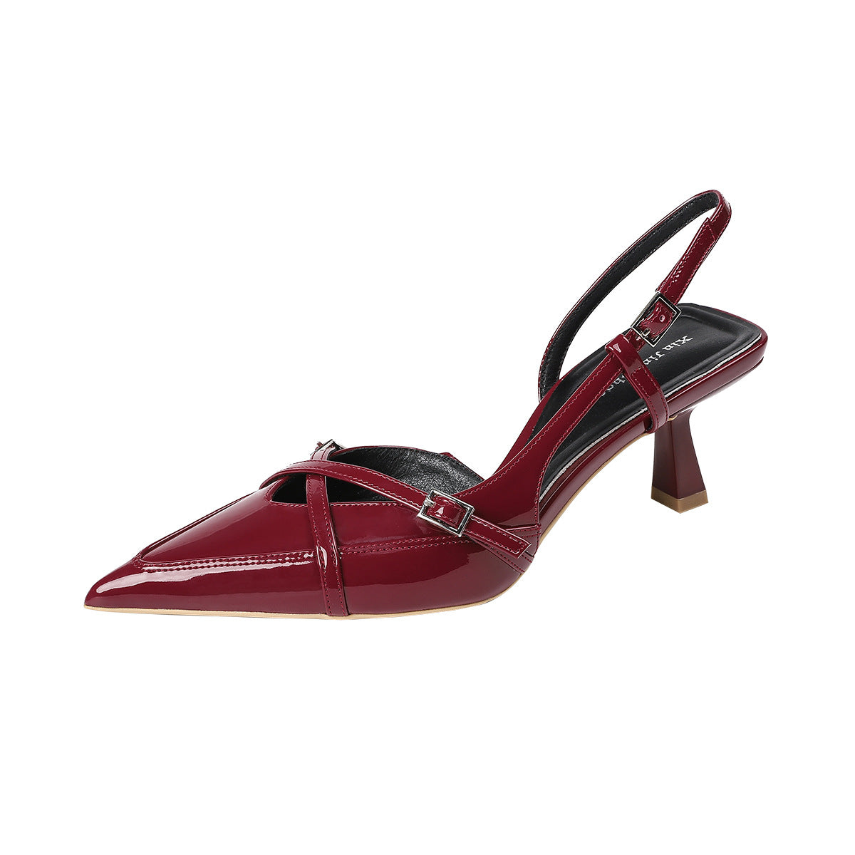 French Cross Strap Pointed Toe Pumps Temperament Wild Stiletto Women's Fashion Shoes