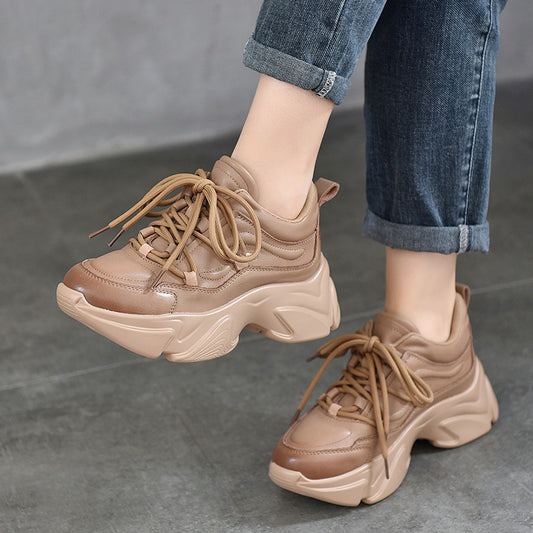 Women's Activity Price Dad Top Layer Cowhide Casual Shoes