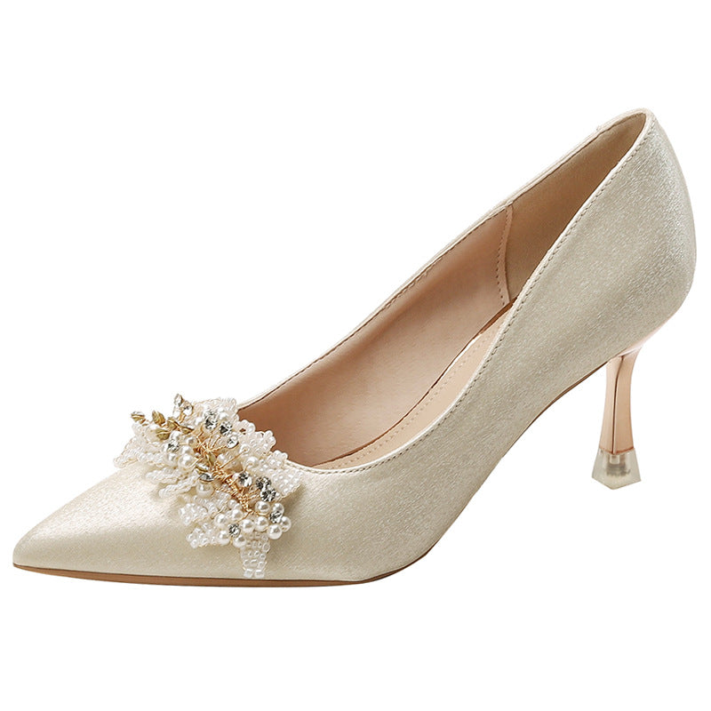 Women's Niche Wedding Genuine Pumps Bridal Dress Women's Shoes