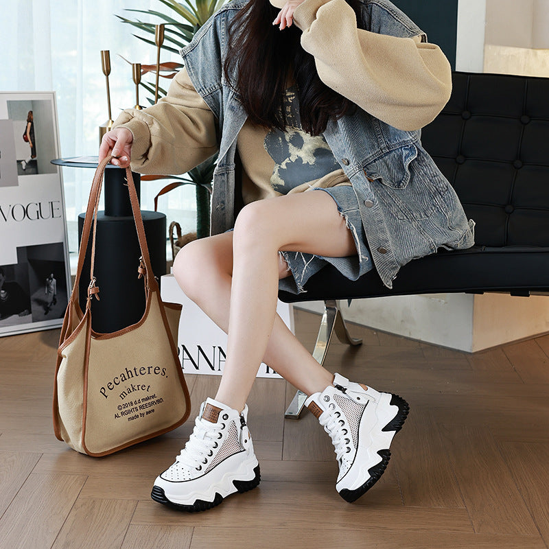 Women's Sports Summer Color Matching Mesh Breathable Platform Women's Casual Shoes