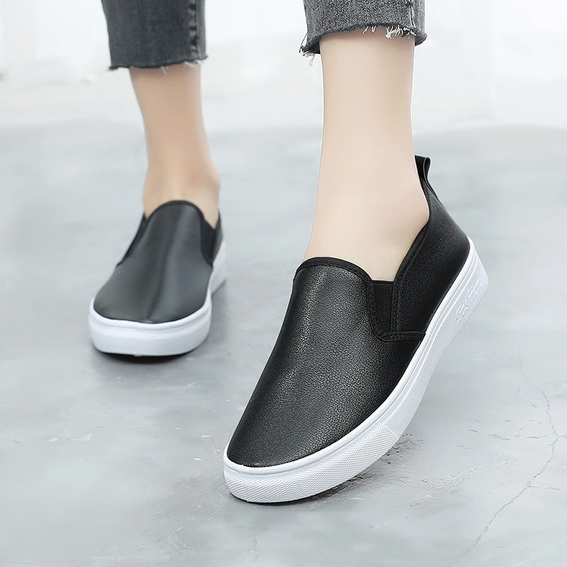 Women's Style White Flat Surface Slip-on Comfortable Casual Shoes