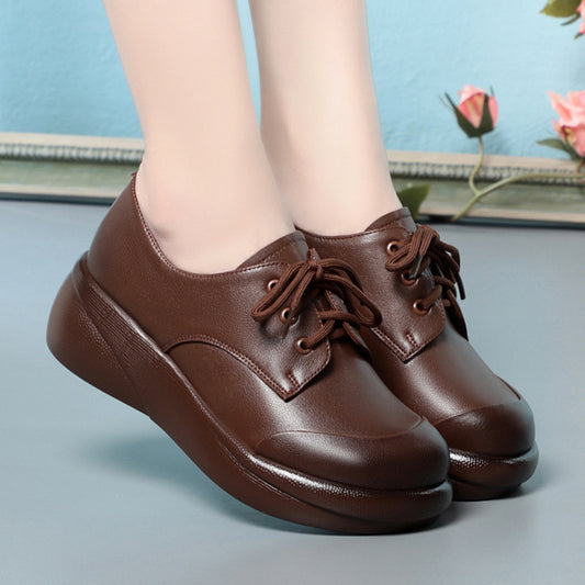 Women's Soft Lace Up Round Toe Mom Women's Shoes