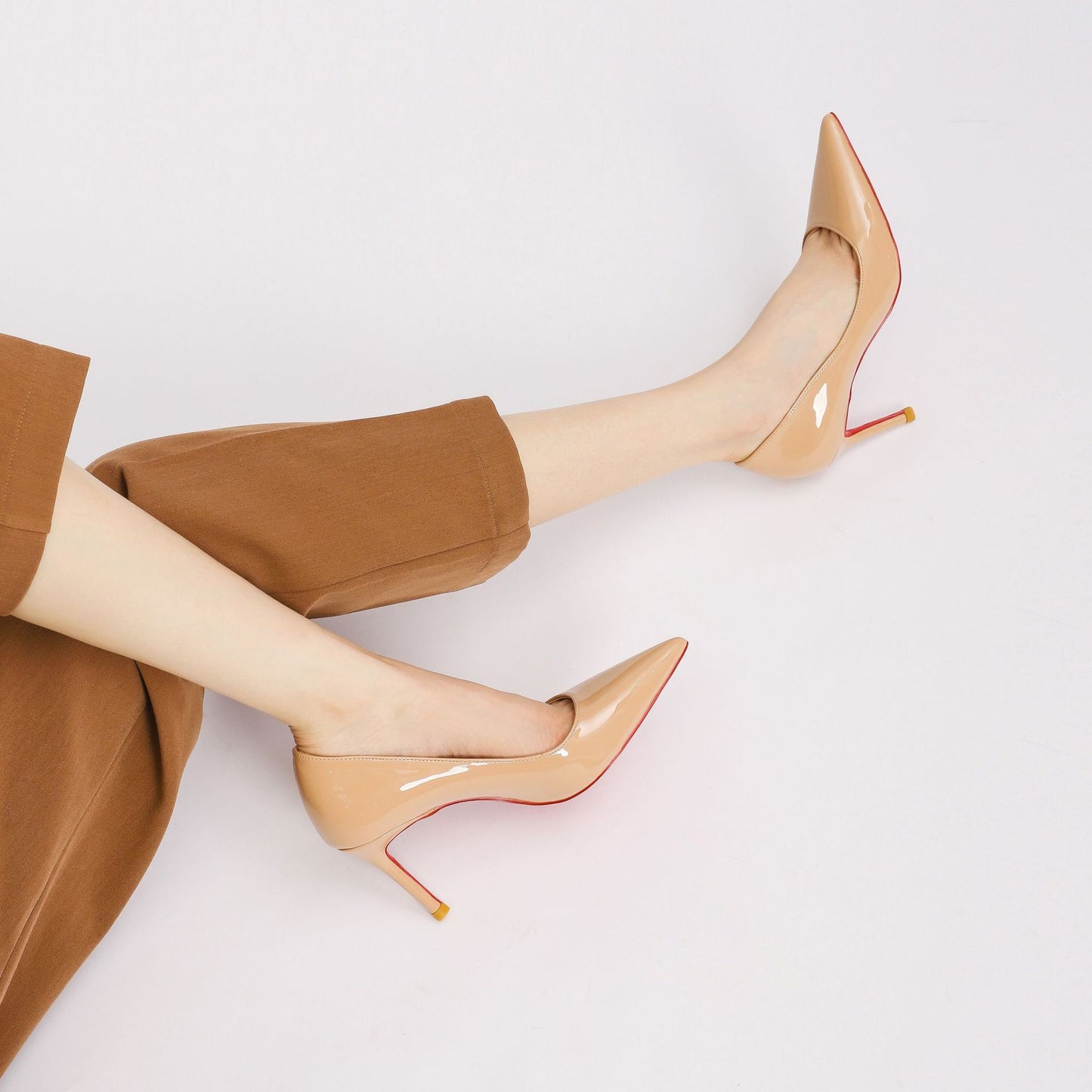 Women's Low-cut Stilettos Red High Professional Commute Patent Women's Fashion Shoes
