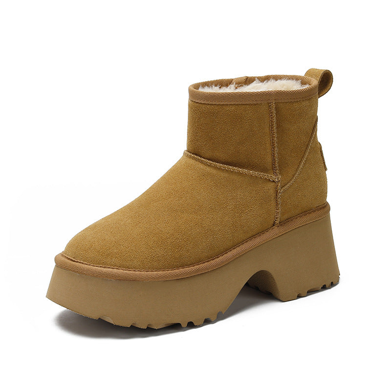 Women's High-rise With Fur Integrated Northeast Winter Warm Snow Boots