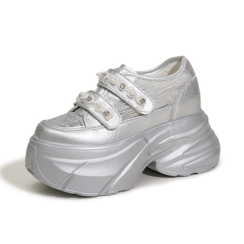 Women's White Summer Breathable Mesh Fashionable Small Women's Casual Shoes