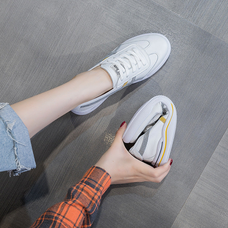 Women's Plus Size Genuine Flat White Autumn Women's Casual Shoes