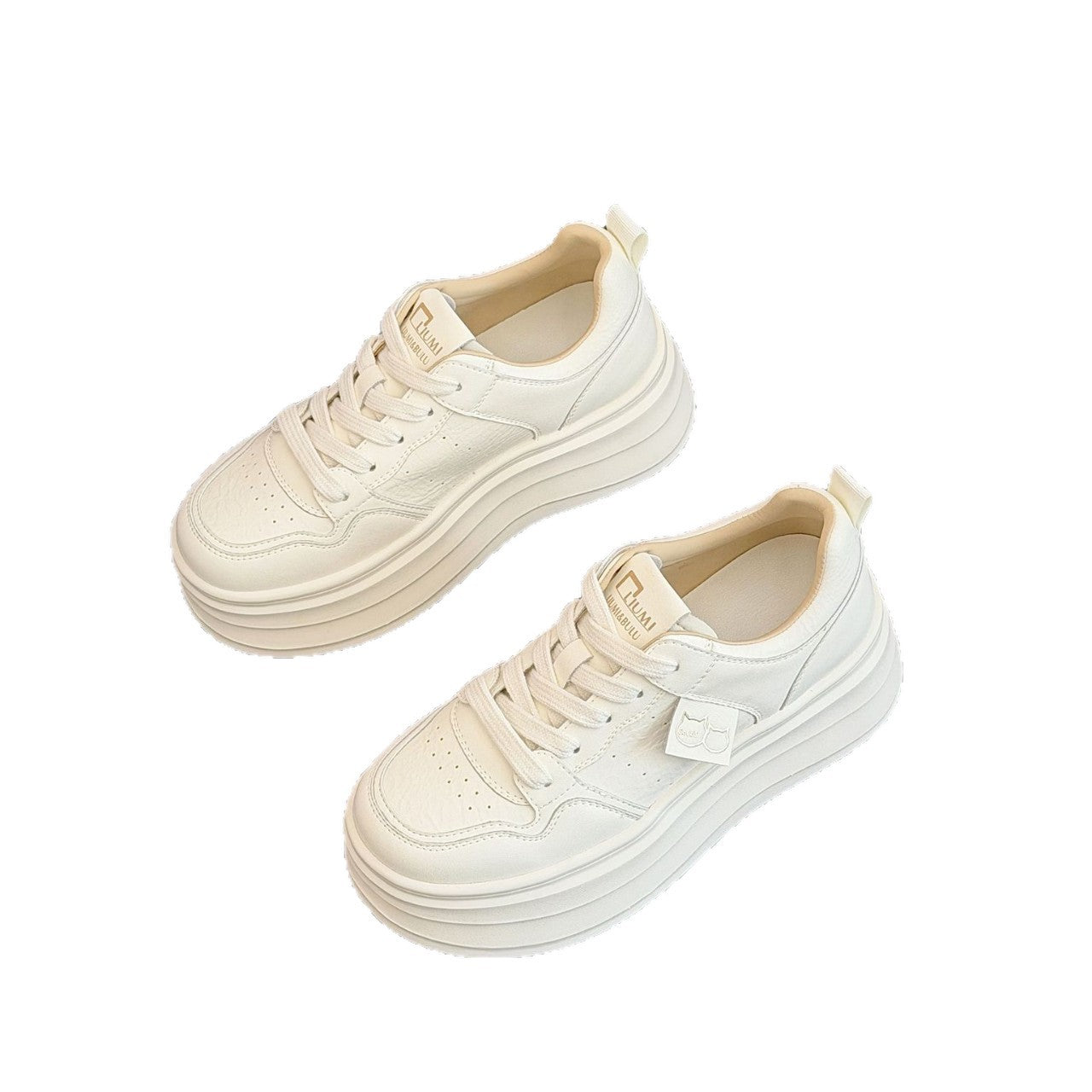 Women's Spring Small Raise The Bottom Foam White Single Women's Board Shoes