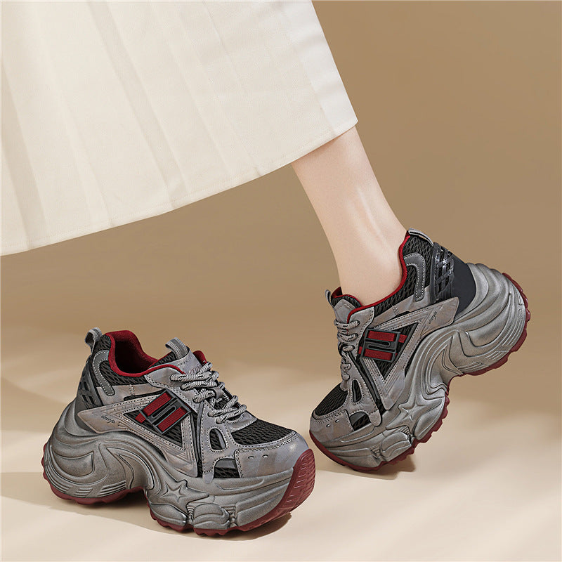 Women's Platform Dad Autumn Lightweight Height Increasing Women's Sports Shoes
