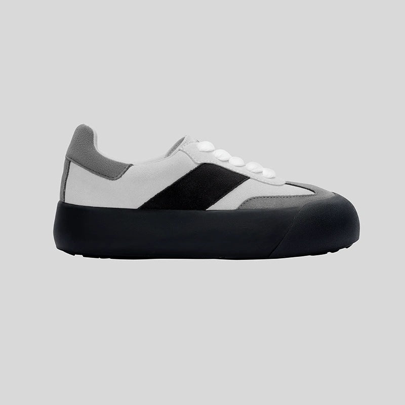 Women's Puffy White Pink German Training Platform Women's Casual Shoes