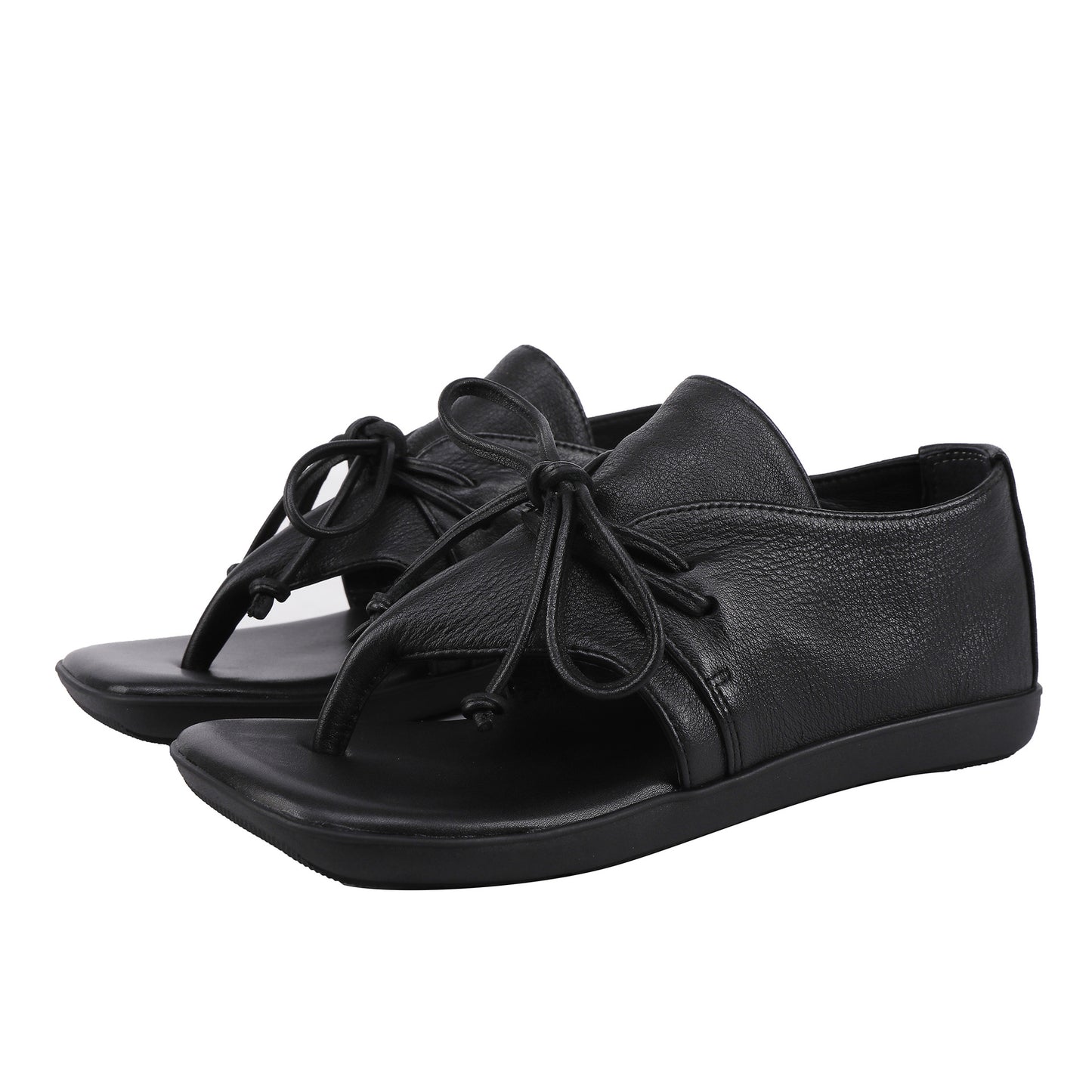 Women's Cowhide Back To Ancient Rome Niche Soft Bottom Flat Sandals