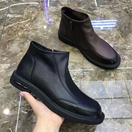 Men's Genuine Soft Martin Side Zip Short Boots