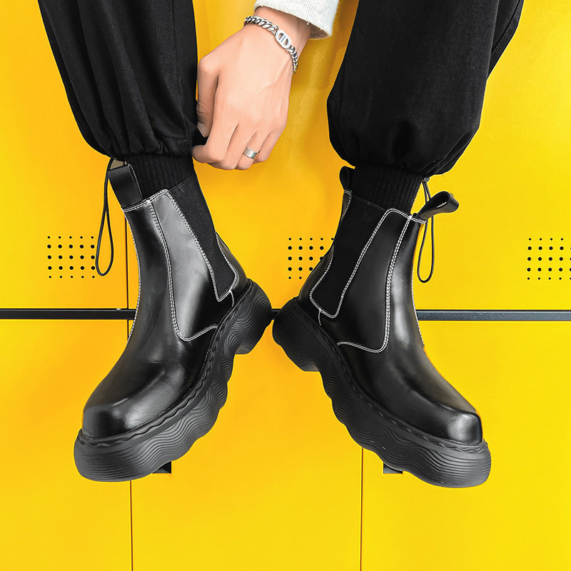 Men's Top British Style Smoke Pipe Martin Boots