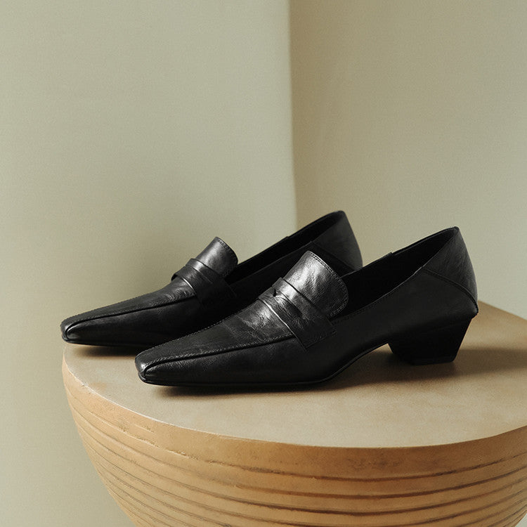Women's Style Square Toe Vintage Temperament Commute Mary Women's Fashion Shoes