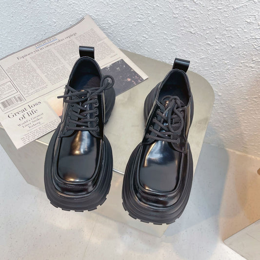 Women's Small Chunky Increased Square Toe Soft Casual Shoes