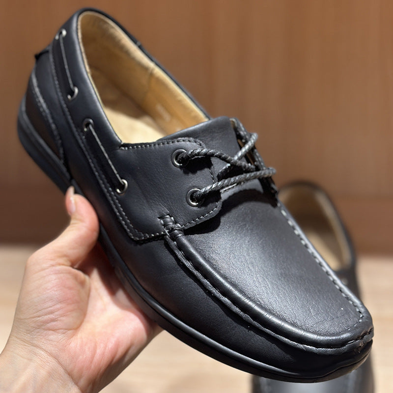 Men's First Layer Cowhide Lightweight Pumps Fashion Retro Men's Casual Shoes