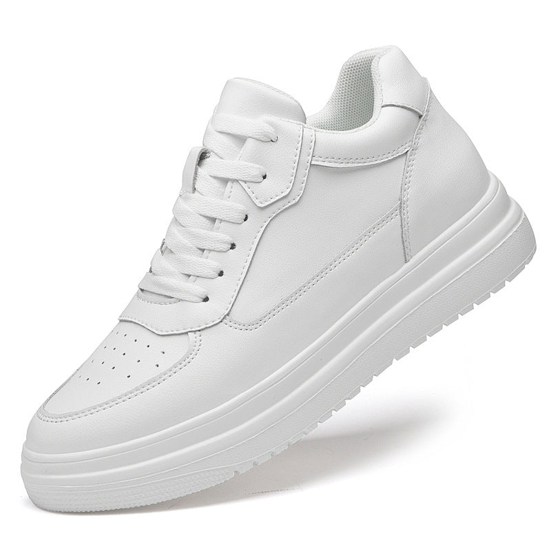 Men's Spring Inner Height Increasing Invisible White Men's Board Shoes