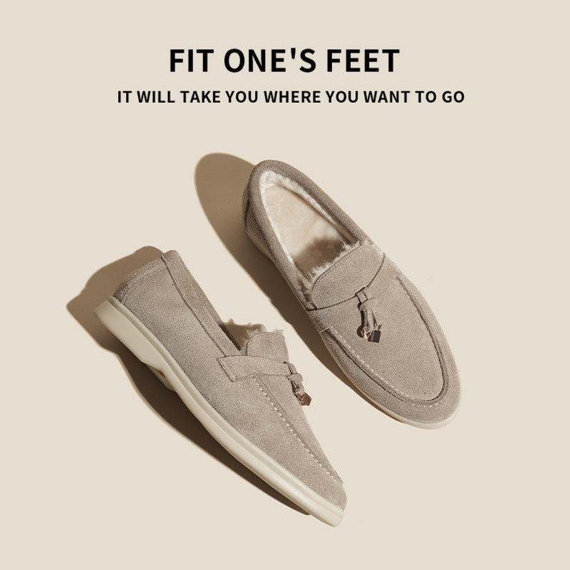 Winter Warm Lovers Fleece-lined One Pedal Loafers