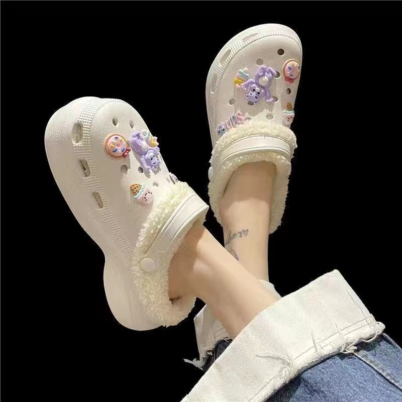 Women's Winter Fleece-lined Warm Cute Couple Cotton Home Women's Shoes