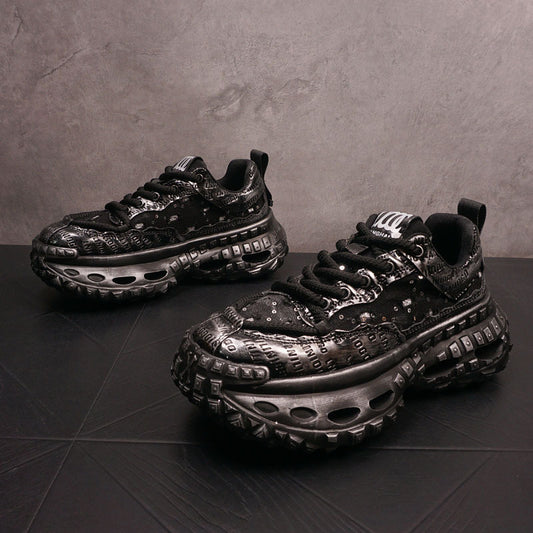 Men's Breathable Platform Dad Low Top Fashion Trend Men's Board Shoes
