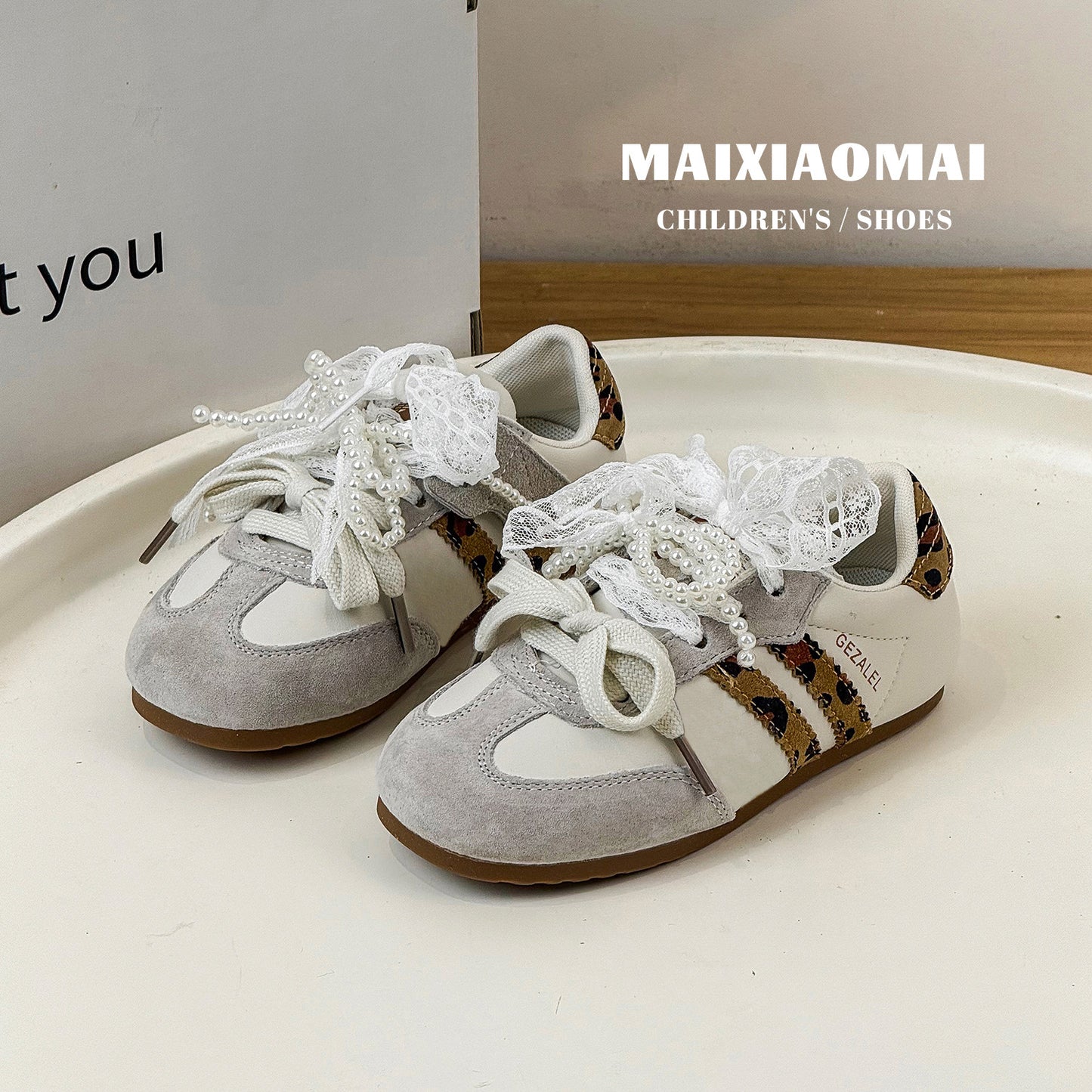 Bow Double Shoelace German Training Lightweight Children's Sports Shoes