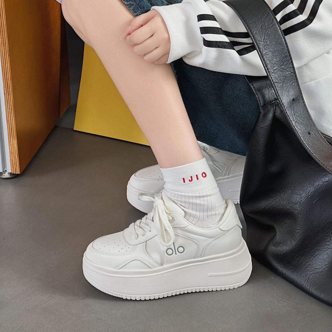 First Layer Cowhide Platform White Summer Trendy Comfortable Heels