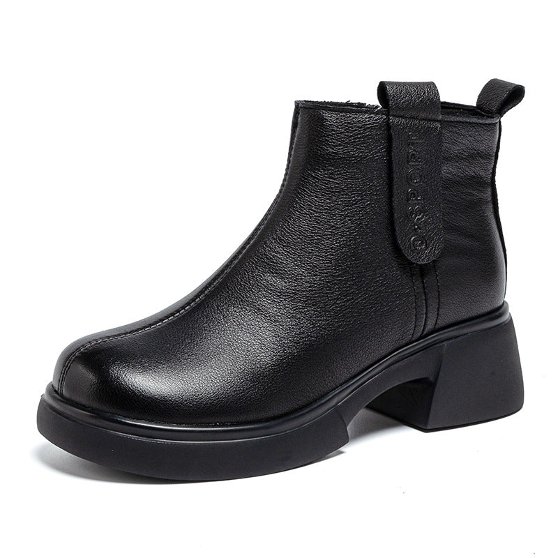 Women's First Layer Cowhide Martin Simple Lightweight Women's Leather Boots