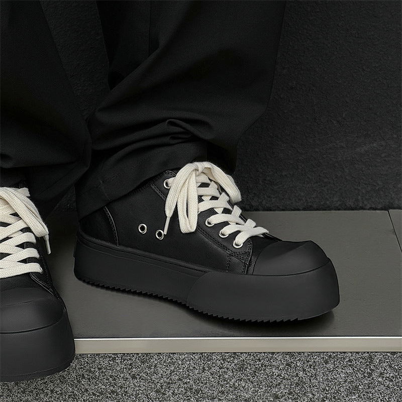 Men's Big Head Elevator Wild Minority Black Sneakers