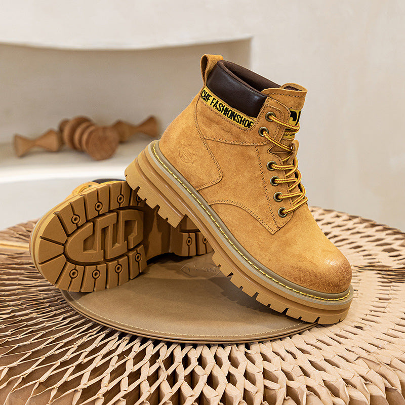 Women's Frosted Suede Martin Height Increasing Insole Boots