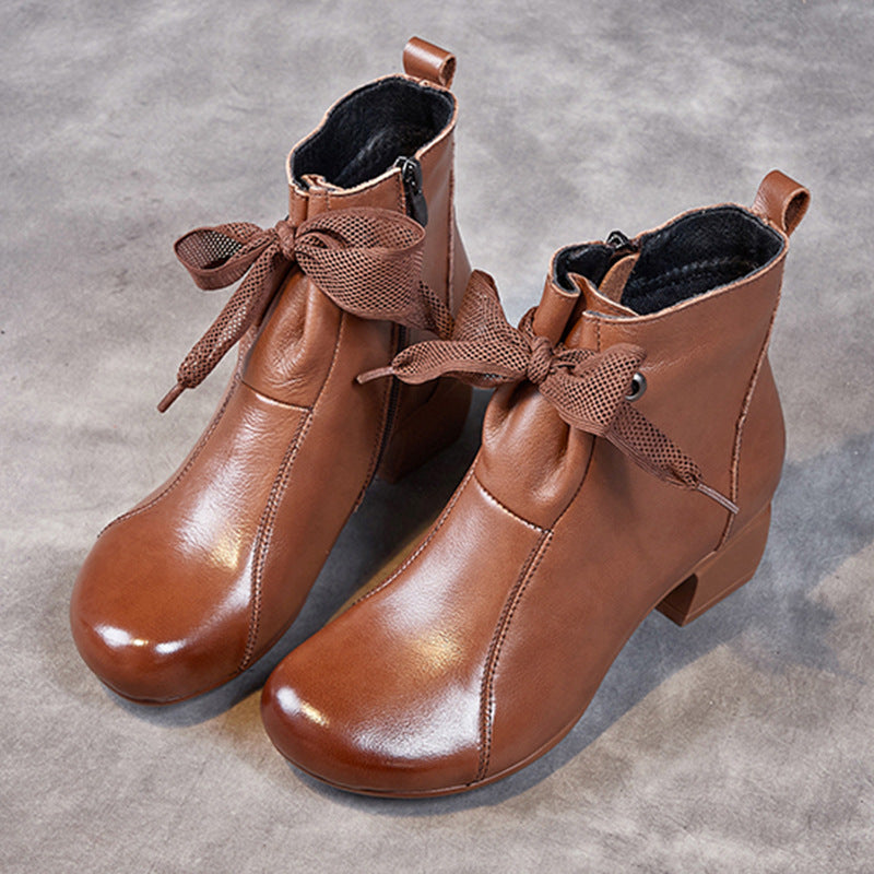 Women's With Veet Cowhide Thick Soft Bottom Women's Shoes