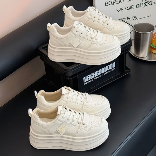 Women's Spring Small Raise The Bottom Foam White Single Women's Board Shoes