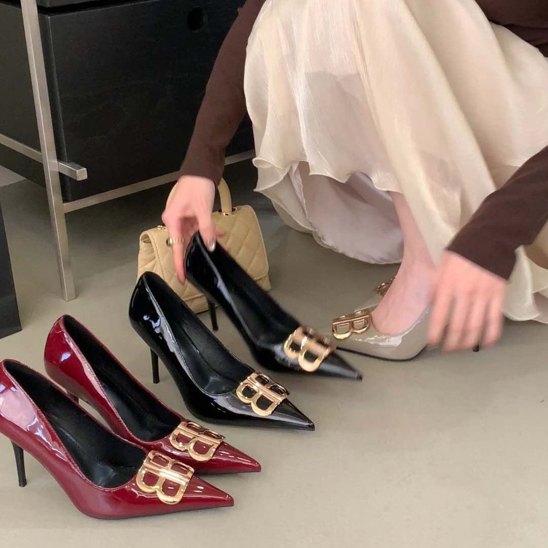 Women's Pointed Toe Double Buckle Elegant Spring Women's Fashion Shoes