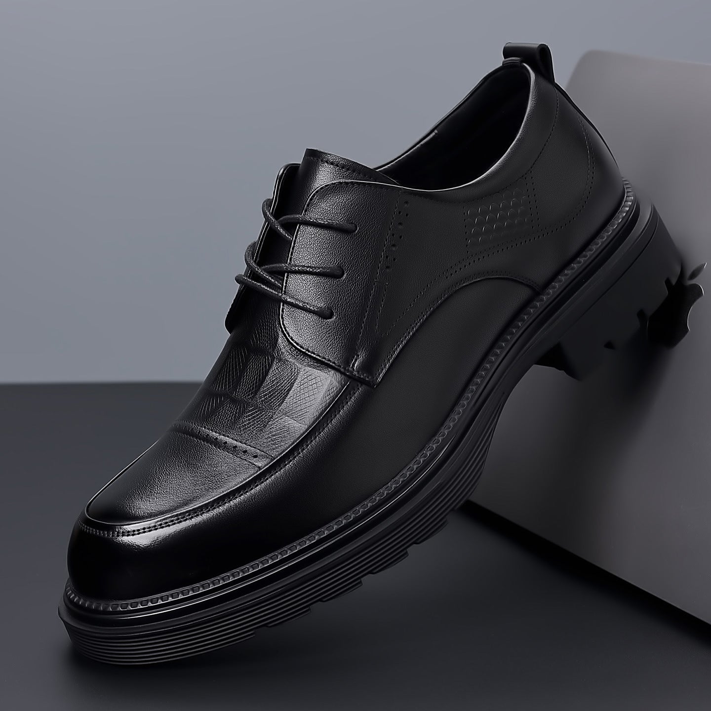 Men's Spring High-grade First Layer Cowhide Commuter Platform Men's Shoes