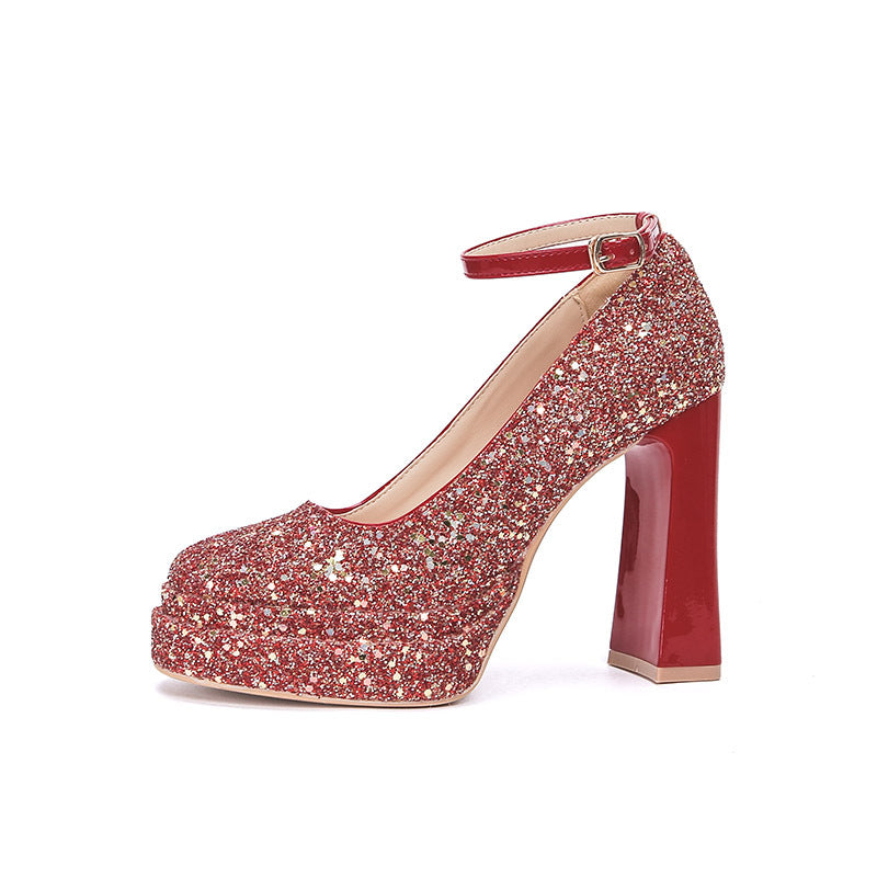 Height Increasing Not Tired Feet Pumps Word Heels
