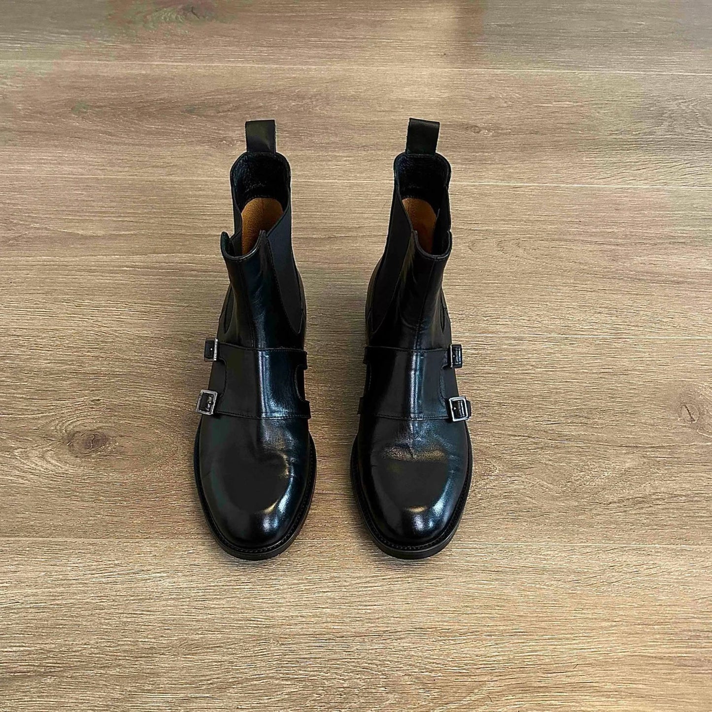 Women's Comfortable British Style Chelsea Thick Black Heels