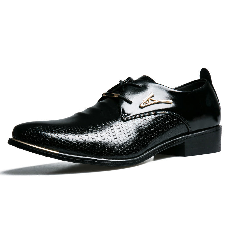 Men's Pointed Korean Height Increasing Insole Green Formal Wear Men's Business Leather Shoes