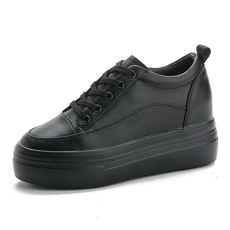 Women's Inner Height Increasing Black Slim Tall Men's Shoes
