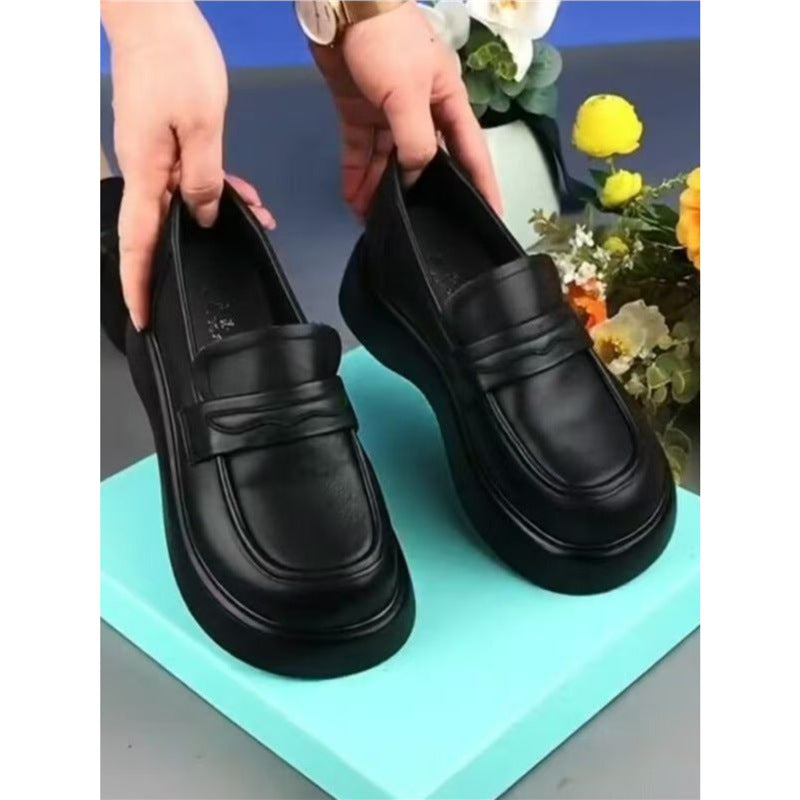 Women's Thick-soled British Style Platform Slip-on Loafers