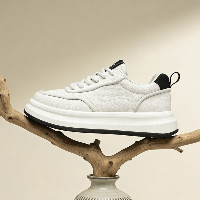 Men's Spring Korean Style Fashion Light Luxury Trendy Thick-soled Men's Board Shoes