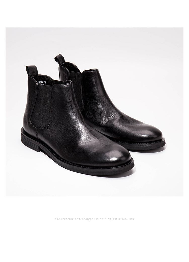 Men's Chelsea Round Toe Brown Martin First Boots