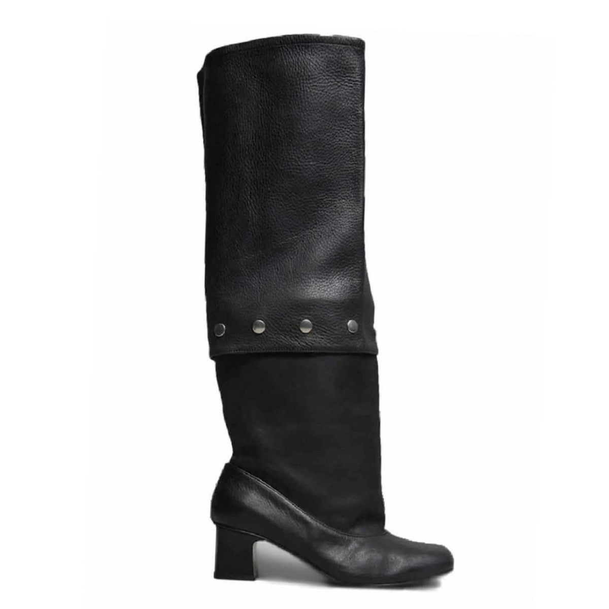 Knee Summer Retro Chunky Rivet Slimming Boots