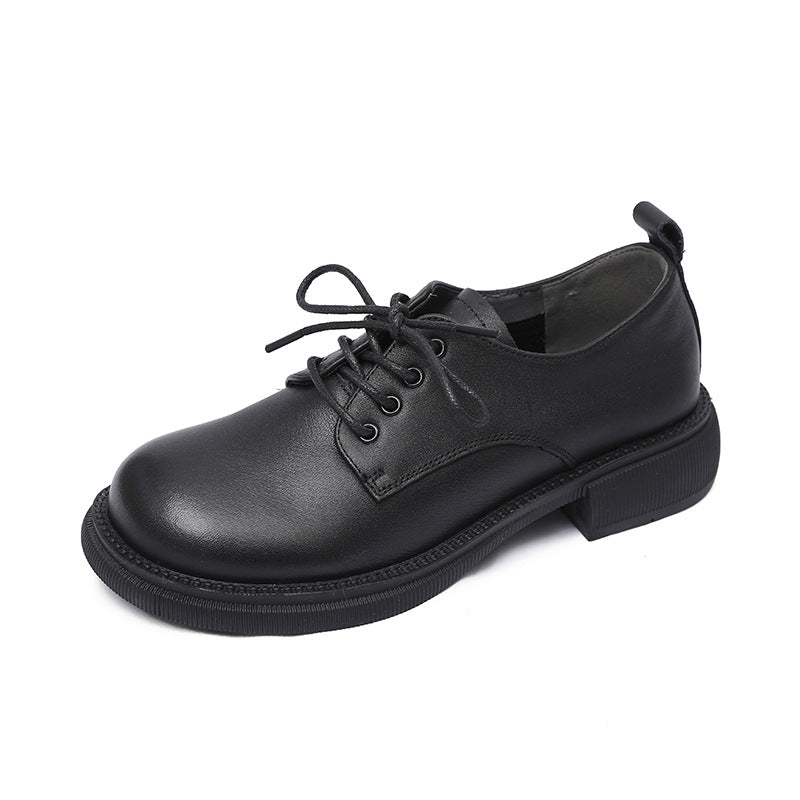 Women's Autumn Genuine England Style Round Head Low Casual Shoes