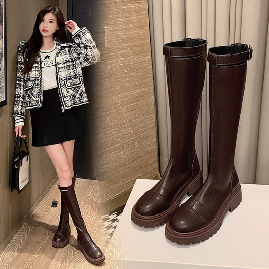 Female Slimming Tall Knight Thick Bottom Boots