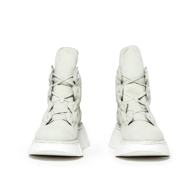 Men's Genuine Platform Elevator Ankle Live Broadcast Boots