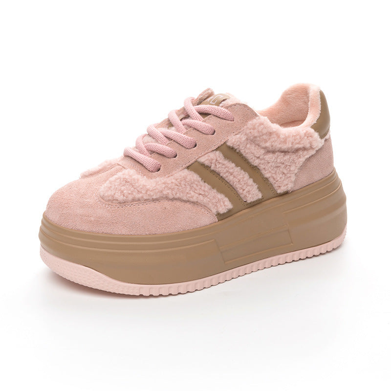 Women's Platform Winter Fleece-lined Sports Korean Warm Women's Cotton Shoes